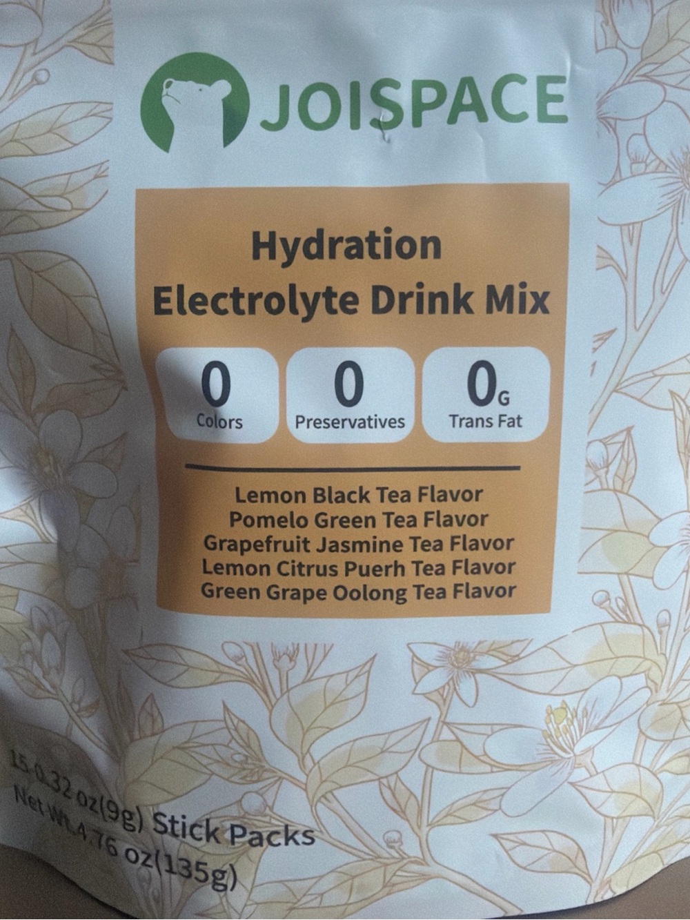 JOISPACE Hydration Electrolyte Drink Mix - Orange & Green Packaging